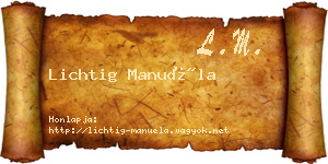 Lichtig Manuéla névjegykártya